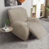 4 Pieces Stretch Recliner Chair Slipcover, Jacquard Reclining Couch Cover Armchair Sofa Covers Anti-Slip Furniture Slipcovers with Elastic Bottom (Khaki) view 4