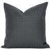 XSlive PU Throw Pillow Cover Woven Faux Leather Cushion Cover Modern Farmhouse Square Decorative Pillowcase for Sofa Office Bedroom (Grey, 18"x18") view 1
