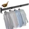SRHMYJJ Wall Mounted Space-Saver, Clothes Drying Rack, Retractable Fold Away Clothes Dry Racks, Easy to Install Design, Balcony, Mudroom, Bedroom, PoolArea (Three Fold Black) view 1