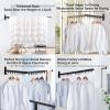 SRHMYJJ Wall Mounted Space-Saver, Clothes Drying Rack, Retractable Fold Away Clothes Dry Racks, Easy to Install Design, Balcony, Mudroom, Bedroom, PoolArea (Three Fold Black) view 3