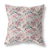 HomeRoots Broadcloth 16 Light Green Red Roses Indoor Outdoor Throw Pillow view 1