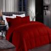 All-Season Down Alternative 5 PCs Box Stitched Stripe Comforter Set Lightweight Egyptian Cotton 500 GSM Fill Olympic Queen | Burgundy Stripe Duvet Insert with 4 Corner Tabs (1 Quilt + 4 Shams) view 2