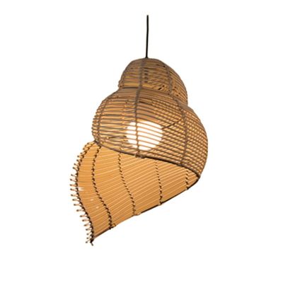 CHUNGYANG Rattan Hanging Light Hand-Woven Bamboo Pendant LightE26/E27, Japanese Decorative Crafts LampNatural Material Bamboo Chandelier for Living Room, Dining Room