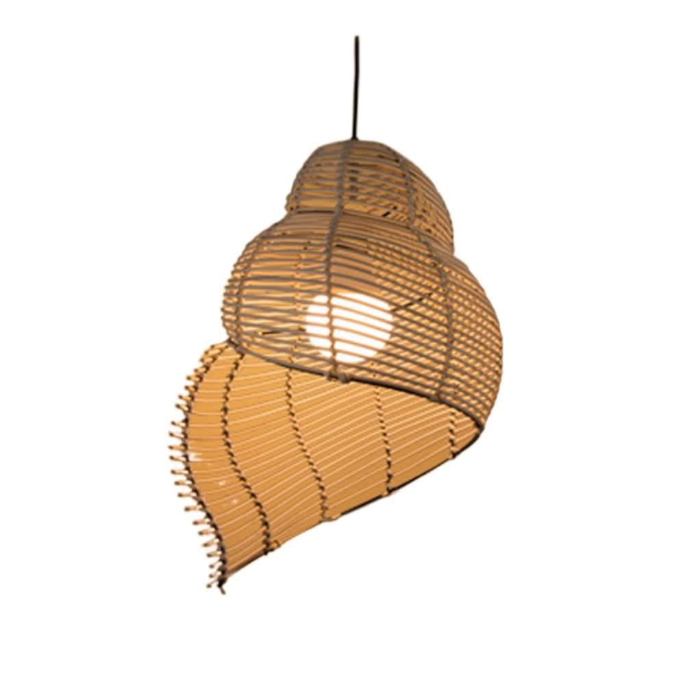 CHUNGYANG Rattan Hanging Light Hand-Woven Bamboo Pendant LightE26/E27, Japanese Decorative Crafts LampNatural Material Bamboo Chandelier for Living Room, Dining Room