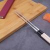 Angoily 2pcs Sashimi Long Chopsticks Stainless Steel Wooden Noodles Chopstick Japanese Cooking Frying Moribashi Sushi Korean Handle Travel Non-slip view 2