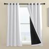 100% Blackout Curtain 2 Panels, Heat and Full light Blocking Drapes with Grommets for Bedroom, Thermal Insulated Window Treatment Drapes for Living Room (Greyish White, 2 Panels, 52 x 36 inch) view 1