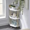 ivinta 3-Tier Bookshelf with Storage, Corner Wall Mount Pipe Shelves with Gold Metal Frame for Bedroom, Living Room, CS303WGD (White and Gold) view 4