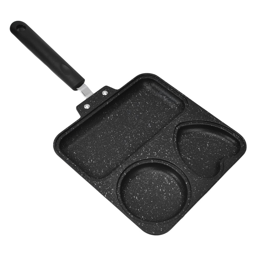 HERCHR Nonstick 3 Section Divided Frying Pan, 21cm