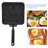 HERCHR Nonstick 3 Section Divided Frying Pan, 21cm view 2