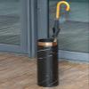 LPRR Umbrella Stand Round Plastic Umbrella Stand Holder, Walking Stick Umbrellas Storage Rack - Saving Space, for Indoor Hotel Office Family (Color : Black) view 4