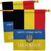 Germany Stand With Ukraine House Flags 2 pcs Pack Support Cause Ukrainian Small Decorative Gift Yard Banner Double-Sided Made In USA 28 X 40 view 1