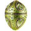 Faberge Style Glass Egg Handmade in Poland, Glass Ornament for a Gift, Olive Matte with Glitter, Glass Stones and Pearls, RS Artisan Gallery Design 166 view 2