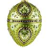 Faberge Style Glass Egg Handmade in Poland, Glass Ornament for a Gift, Olive Matte with Glitter, Glass Stones and Pearls, RS Artisan Gallery Design 166 view 3
