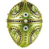 Faberge Style Glass Egg Handmade in Poland, Glass Ornament for a Gift, Olive Matte with Glitter, Glass Stones and Pearls, RS Artisan Gallery Design 166 view 4