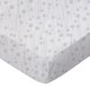 SheetWorld Fitted Youth Bed Sheet 33 x 66, Grey Floral Stems, Made in USA view 1