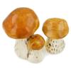 Polmedia Polish Pottery Mushroom Figurine - Brown Pattern Made in Poland view 1