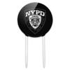 Acrylic NYPD B&W Shield Cake Topper Party Decoration for Wedding Anniversary Birthday Graduation view 1