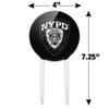 Acrylic NYPD B&W Shield Cake Topper Party Decoration for Wedding Anniversary Birthday Graduation view 2