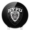 Acrylic NYPD B&W Shield Cake Topper Party Decoration for Wedding Anniversary Birthday Graduation view 3
