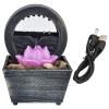 Indoor Water Fountains Lotus Lamp, Illuminated Relaxation Zen Tabletop Fountains Water Feature Feng Shui Ornaments with LED Lights for Home Office Bedroom Decoration view 1