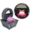 Indoor Water Fountains Lotus Lamp, Illuminated Relaxation Zen Tabletop Fountains Water Feature Feng Shui Ornaments with LED Lights for Home Office Bedroom Decoration view 2