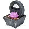 Indoor Water Fountains Lotus Lamp, Illuminated Relaxation Zen Tabletop Fountains Water Feature Feng Shui Ornaments with LED Lights for Home Office Bedroom Decoration view 3