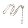 First Holy Communion Rosary for Boys and Girls | Includes Strong Plastic Case | Great Catholic Gift for First Communion | Host and Chalice Centerpiece with Italian Crucifix (Pink Hearts) view 1