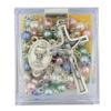 First Holy Communion Rosary for Boys and Girls | Includes Strong Plastic Case | Great Catholic Gift for First Communion | Host and Chalice Centerpiece with Italian Crucifix (Pastel Multicolor) view 2
