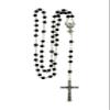 First Holy Communion Rosary for Boys and Girls | Includes Strong Plastic Case | Great Catholic Gift for First Communion | Host and Chalice Centerpiece with Italian Crucifix (Black) view 1