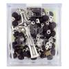 First Holy Communion Rosary for Boys and Girls | Includes Strong Plastic Case | Great Catholic Gift for First Communion | Host and Chalice Centerpiece with Italian Crucifix (Black) view 3