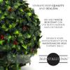 3rd Street Inn Holly Topiary Ball - 11" Artificial Topiary Plant - Wedding Decor - Indoor/Outdoor Artificial Plant Ball - Topiary Tree Substitute (2, Holly) view 3