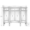 VINGLI Mirrored Console Table, Modern Buffet Cabinet/Sideboard/TV Stand with 3 Drawers and 4 Doors (Silver, 48" L x 14" W x 36" H) view 2
