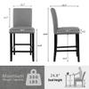 GOTMINSI Counter Height Bar Stool, Classic Upholstered 24 Inches Counter Height Stools Set of 2 barstools with Solid Wood Legs and Grey Fabric view 2