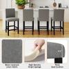 GOTMINSI Counter Height Bar Stool, Classic Upholstered 24 Inches Counter Height Stools Set of 2 barstools with Solid Wood Legs and Grey Fabric view 3