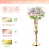 22in Gold Vases for Centerpieces, 2Pcs Metal Tall Trumpet Vases Wedding Reception Centerpieces, Crystal Flower Vase for Table Wedding Party Event Home Decor view 3