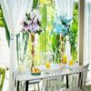22in Gold Vases for Centerpieces, 2Pcs Metal Tall Trumpet Vases Wedding Reception Centerpieces, Crystal Flower Vase for Table Wedding Party Event Home Decor view 4