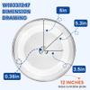 12" W10337247 Microwave Glass Turntable Plate Fit for Whirlpool Microwave Glass Plate - Replace Microwave Glass Tray # W11367904 W10337247 AP6892124 - BY AMI PARTS view 4
