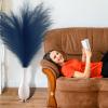 ONECIRCLE Dried Pampas Grass,Faux Pampas Grass with 3 pcs of 43'' sterm Suitable for Boho Decor(Blue) view 4