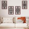 4 Pieces Thicken Rustic Wall Decor Modern Farmhouse Wooden Hollow Carved Design Wall Art for Living Room Bedroom Hallway Decor Office Kitchen Wall Decoration (Traditional Style) view 2