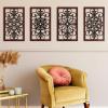 4 Pieces Thicken Rustic Wall Decor Modern Farmhouse Wooden Hollow Carved Design Wall Art for Living Room Bedroom Hallway Decor Office Kitchen Wall Decoration (Traditional Style) view 4