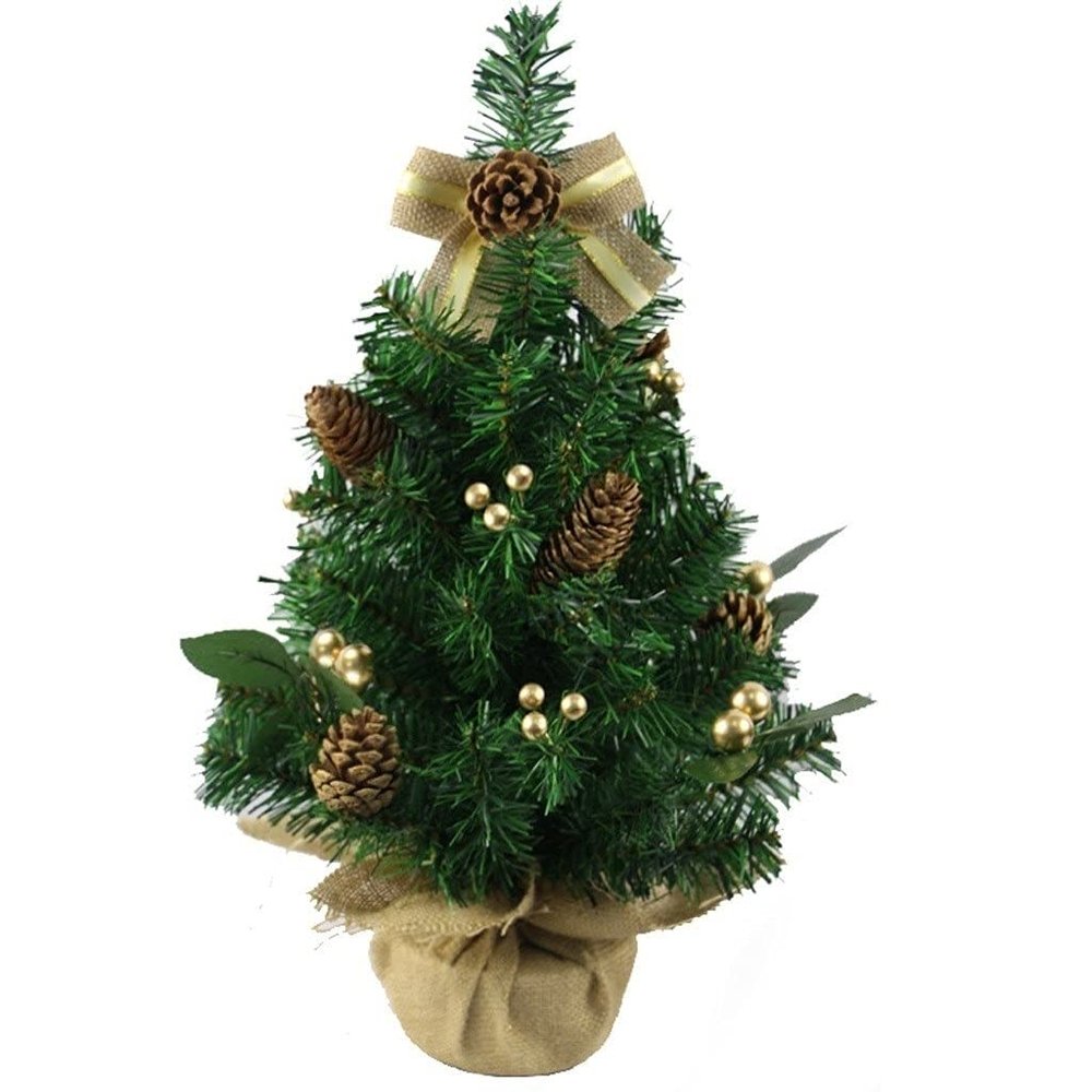 YKHB Artificial Tree Retro Artificial Desktop Christmas Tree Simulation Tree Decoration Christmas Holiday Home Office Decoration 15 in Living Room Garden Decoration