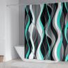 4Pcs Turquoise Shower Curtain Sets with Non-Slip Rugs, Toilet Lid Cover and Bath Mat, Black and Gray Bathroom Decor Set Accessories Fabric Waterproof Shower Curtains with 12 Hooks, 72 x 72 Inch view 2