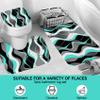 4Pcs Turquoise Shower Curtain Sets with Non-Slip Rugs, Toilet Lid Cover and Bath Mat, Black and Gray Bathroom Decor Set Accessories Fabric Waterproof Shower Curtains with 12 Hooks, 72 x 72 Inch view 3