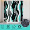 4Pcs Turquoise Shower Curtain Sets with Non-Slip Rugs, Toilet Lid Cover and Bath Mat, Black and Gray Bathroom Decor Set Accessories Fabric Waterproof Shower Curtains with 12 Hooks, 72 x 72 Inch view 4