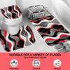 beifivcl 4Pcs Red Shower Curtain Sets with Non-Slip Rugs, Toilet Lid Cover and Bath Mat, Black and Gray Bathroom Decor Set Accessories Fabric Waterproof Shower Curtains with 12 Hooks, 72 x 72 Inch view 3