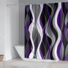 beifivcl 4Pcs Purple Shower Curtain Sets with Non-Slip Rugs, Toilet Lid Cover and Bath Mat, Black and Gray Bathroom Decor Set Accessories Fabric Waterproof Shower Curtains with 12 Hooks, 72 x 72 Inch view 2