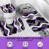 beifivcl 4Pcs Purple Shower Curtain Sets with Non-Slip Rugs, Toilet Lid Cover and Bath Mat, Black and Gray Bathroom Decor Set Accessories Fabric Waterproof Shower Curtains with 12 Hooks, 72 x 72 Inch view 3