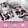BEIFIVCL 4Pcs Pink Shower Curtain Sets with Non-Slip Rugs, Toilet Lid Cover and Bath Mat, Black and Gray Bathroom Decor Set Accessories Fabric Waterproof Shower Curtains with 12 Hooks, 72 x 76 Inch view 3