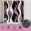 BEIFIVCL 4Pcs Pink Shower Curtain Sets with Non-Slip Rugs, Toilet Lid Cover and Bath Mat, Black and Gray Bathroom Decor Set Accessories Fabric Waterproof Shower Curtains with 12 Hooks, 72 x 76 Inch view 4