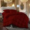 100% Egyption Cotton Comforter 100 Series 300 GSM 3 PC Comforter Set Fill Power Buffy Overfilled All Season Burgundy - Full Size Soft Quilted with Corner Tabs, Winter Warm Fluffy view 1